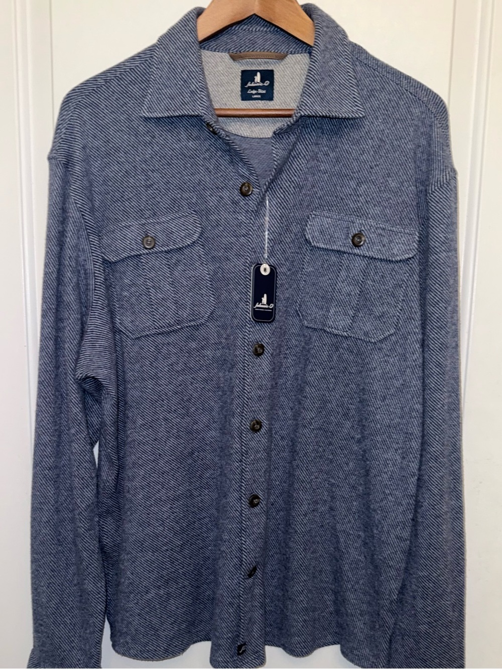 johnnie-O NWT “Carl” Ultra-Soft Textured Lodge Shirt/Shacket in “Laguna Blue”